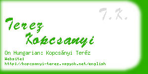 terez kopcsanyi business card