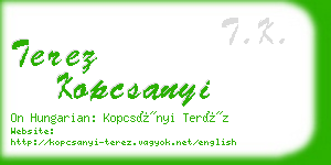 terez kopcsanyi business card